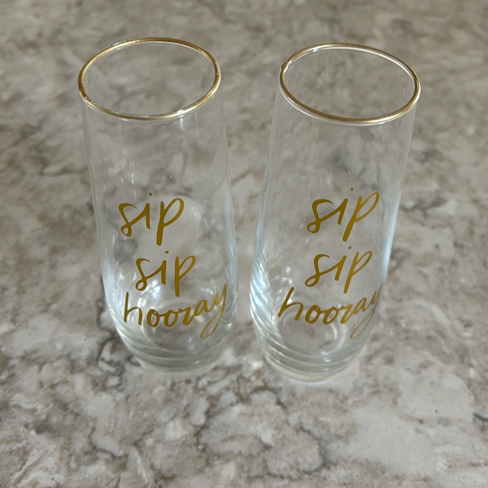 “Sip Sip Hooray” Champagne Glasses
